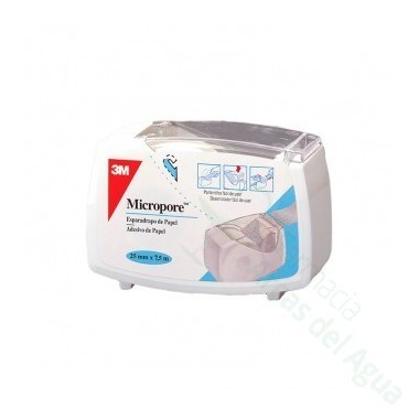 ESPARADRAPO HIPOALERGICO MICROPORE PAPEL BLANCO PORTAR 7,5 M X 2,5 CM