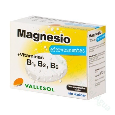 VALLESOL MAGNESIO +VITAMINAS B1, B2, B6 24 COMP EFERV
