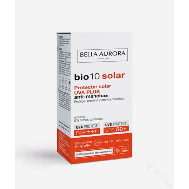 BELLA AURORA BIO10 SOLAR PROTECTOR SOLAR UVA PLUS ANTIMANCHAS PIEL PIEL SENSIBLE 1 ENVASE 50 ml