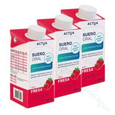 ACTUA SUERO ORAL 3 TETRABRIKS 200 ml SABOR FRESA