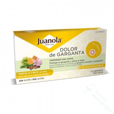JUANOLA DOLOR DE GARGANTA PROPOLIS FORTE SABOR SUAVE BALSAMICO 20 COMPRIMIDOS JUANOLA DOLOR DE GARGANTA PROPOLIS FORTE SABOR SUAVE BALSAMICO 20 COMPRIMIDOS