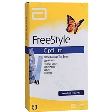 TIRAS REACTIVAS GLUCEMIA FREESTYLE OPTIUM 50 U